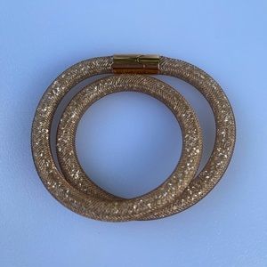 SWAROVSKI STARDUST DELUXE DOUBLE COPPER TONE TUBE BRACELET- Medium